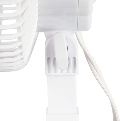 Classic Clip Fan with Tilt, 2 Speeds, White, 6In