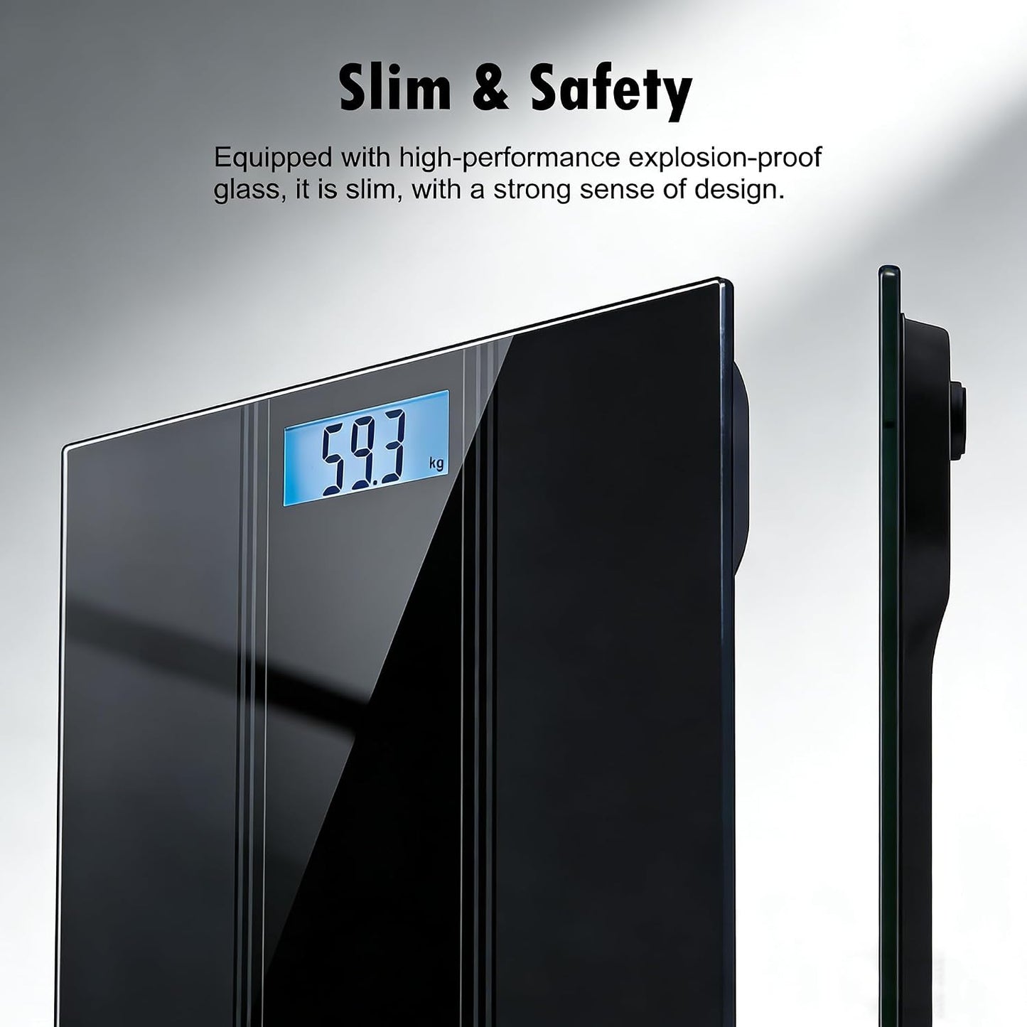 Scale for Body Weight Digital Bathroom Scale Large Size Black