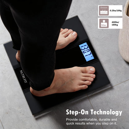 Scale for Body Weight Digital Bathroom Scale Large Size Black