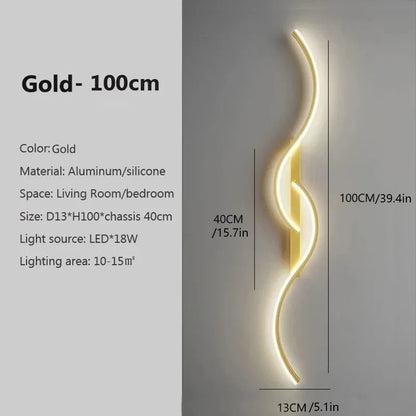 Modern LED Wall Lamp Minimalist Long-Strip Lighting Fixture for Tv Background Lighting in Living Room Bedside Lighting Bedroom