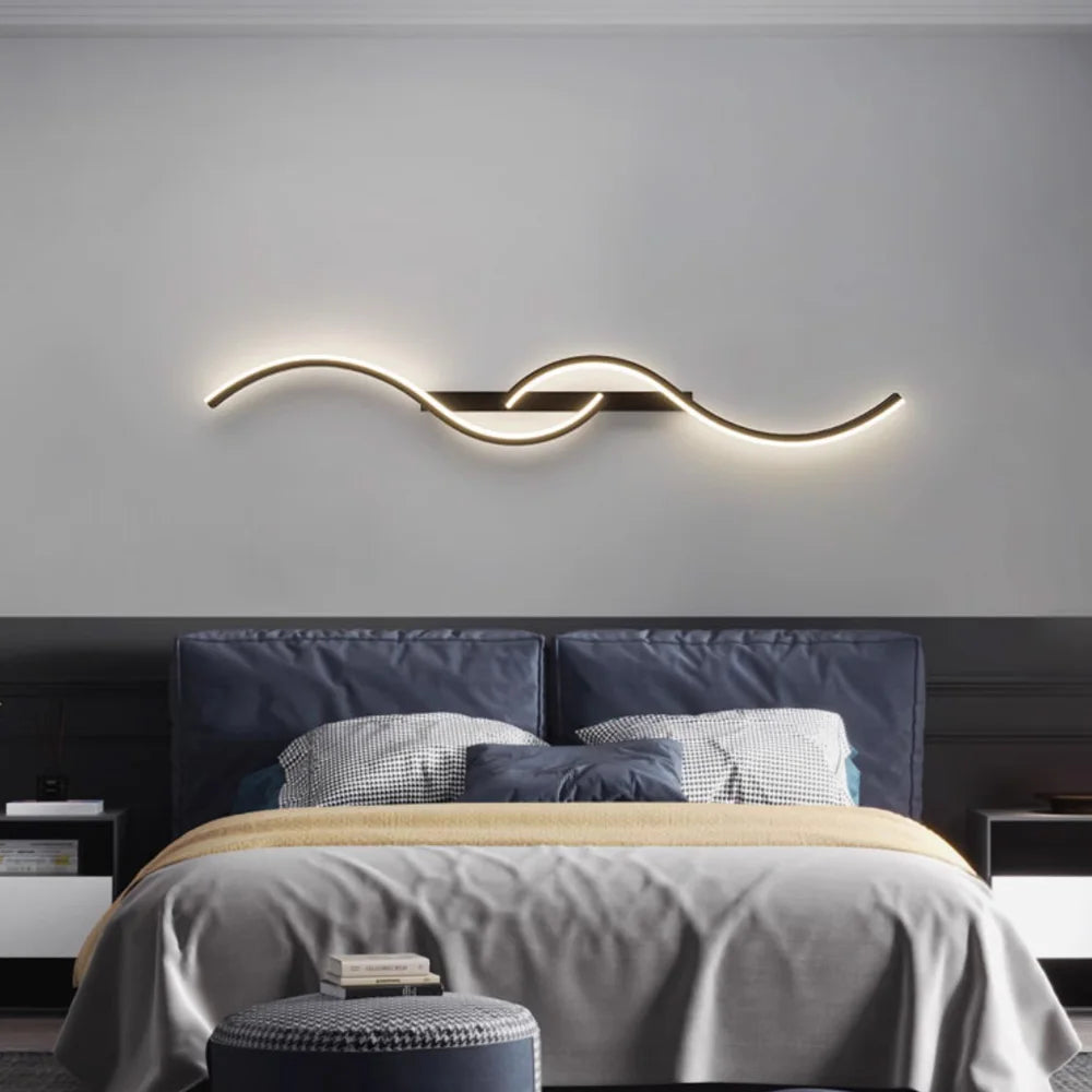 Modern LED Wall Lamp Minimalist Long-Strip Lighting Fixture for Tv Background Lighting in Living Room Bedside Lighting Bedroom