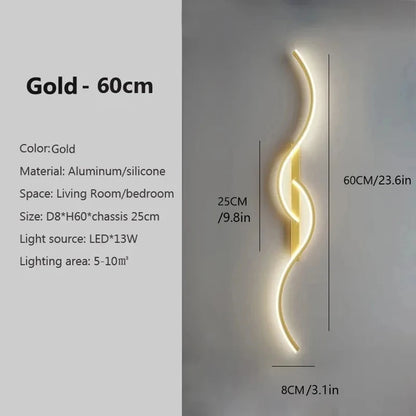 Modern LED Wall Lamp Minimalist Long-Strip Lighting Fixture for Tv Background Lighting in Living Room Bedside Lighting Bedroom
