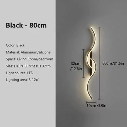 Modern LED Wall Lamp Minimalist Long-Strip Lighting Fixture for Tv Background Lighting in Living Room Bedside Lighting Bedroom