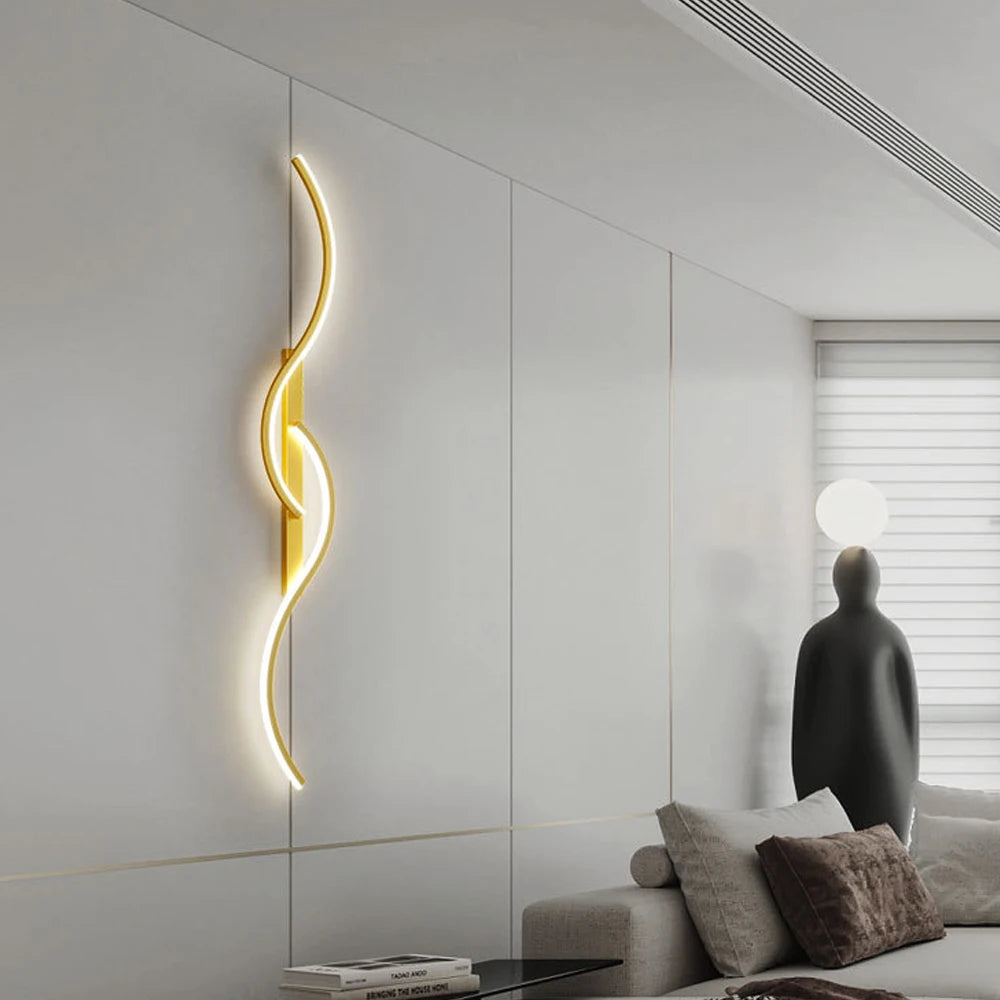 Modern LED Wall Lamp Minimalist Long-Strip Lighting Fixture for Tv Background Lighting in Living Room Bedside Lighting Bedroom