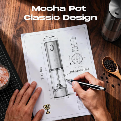 Electric Salt and Pepper Grinder Set, Rechargeable Automatic Salt and Pepper Shaker with 6 Adjustable Coarseness, Large-Capacity Pepper Mill Kitchen Appliances (Rechargeable-Stainless Steel)