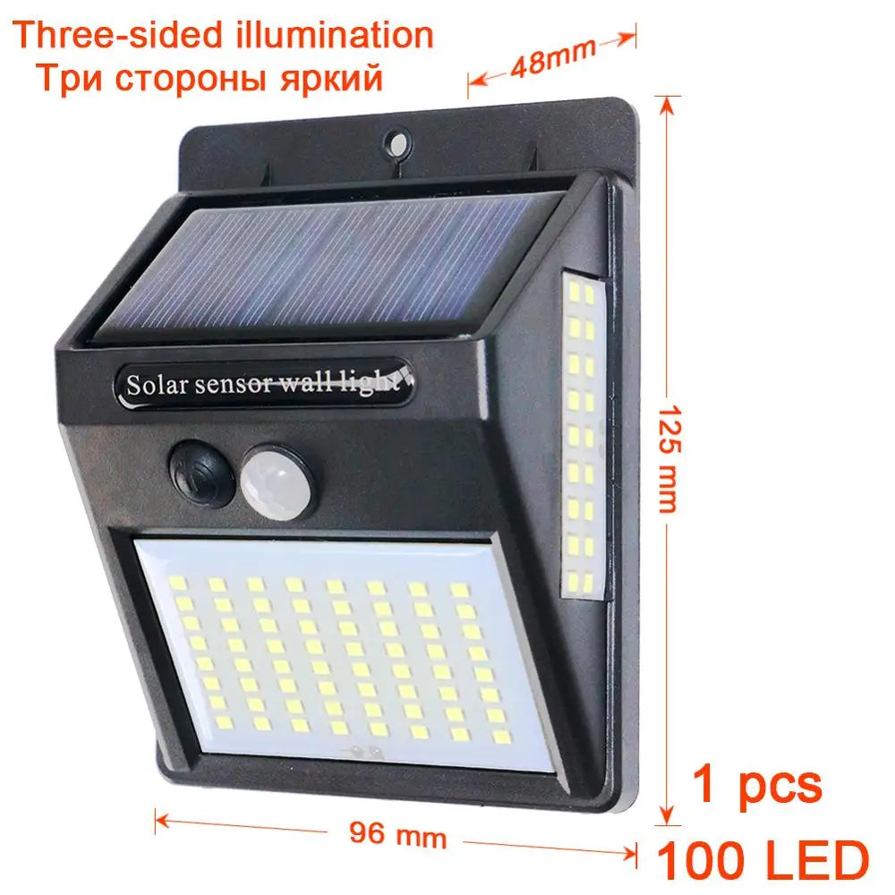 Solar Power Lamp 48 Leds Solar Street Light for Outdoor Garden Wall Yard LED Security Lighting Adustable Lighting Angle 280Lm