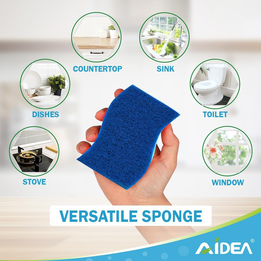Non Scratch Scrub Sponge-24Count, Sponges Kitchen, Sponges for Dishes