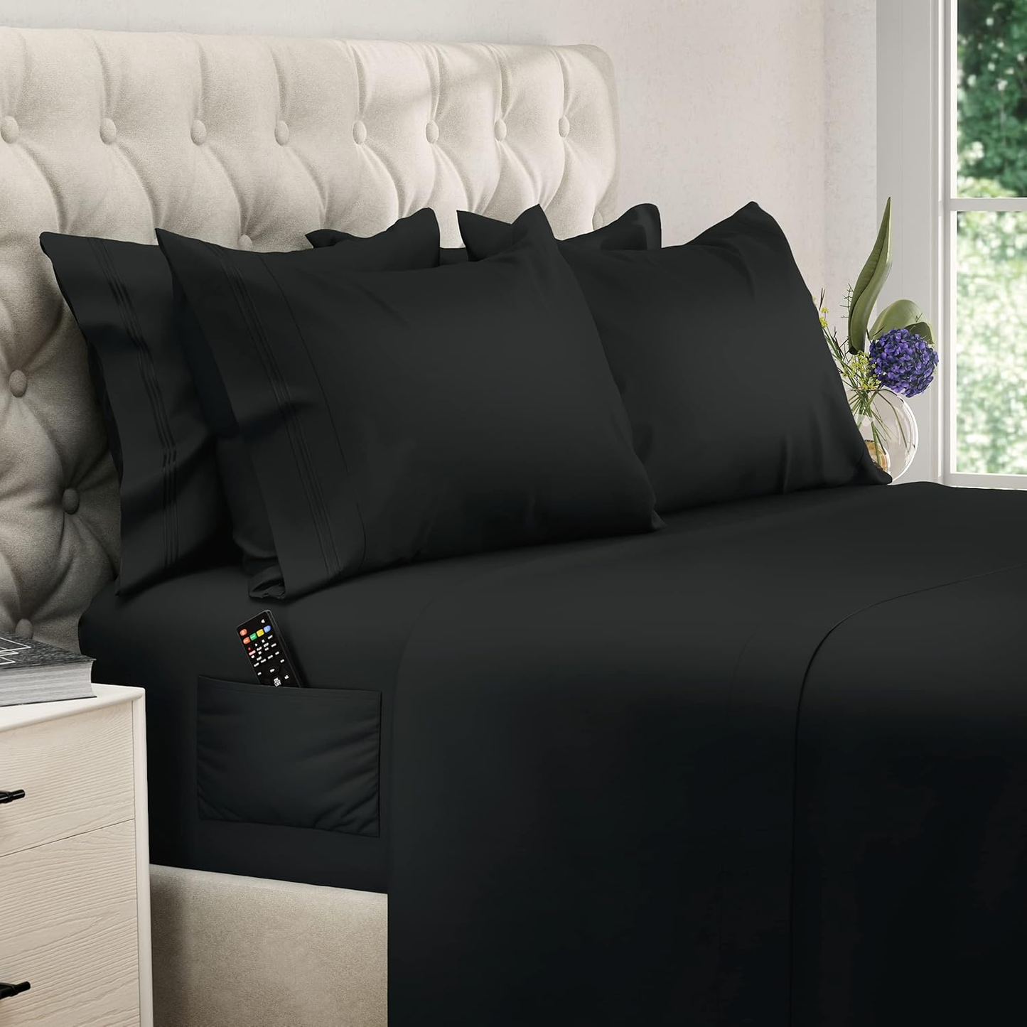 California King Sheet Sets - 6 Pcs Breathable Cooling Sheets