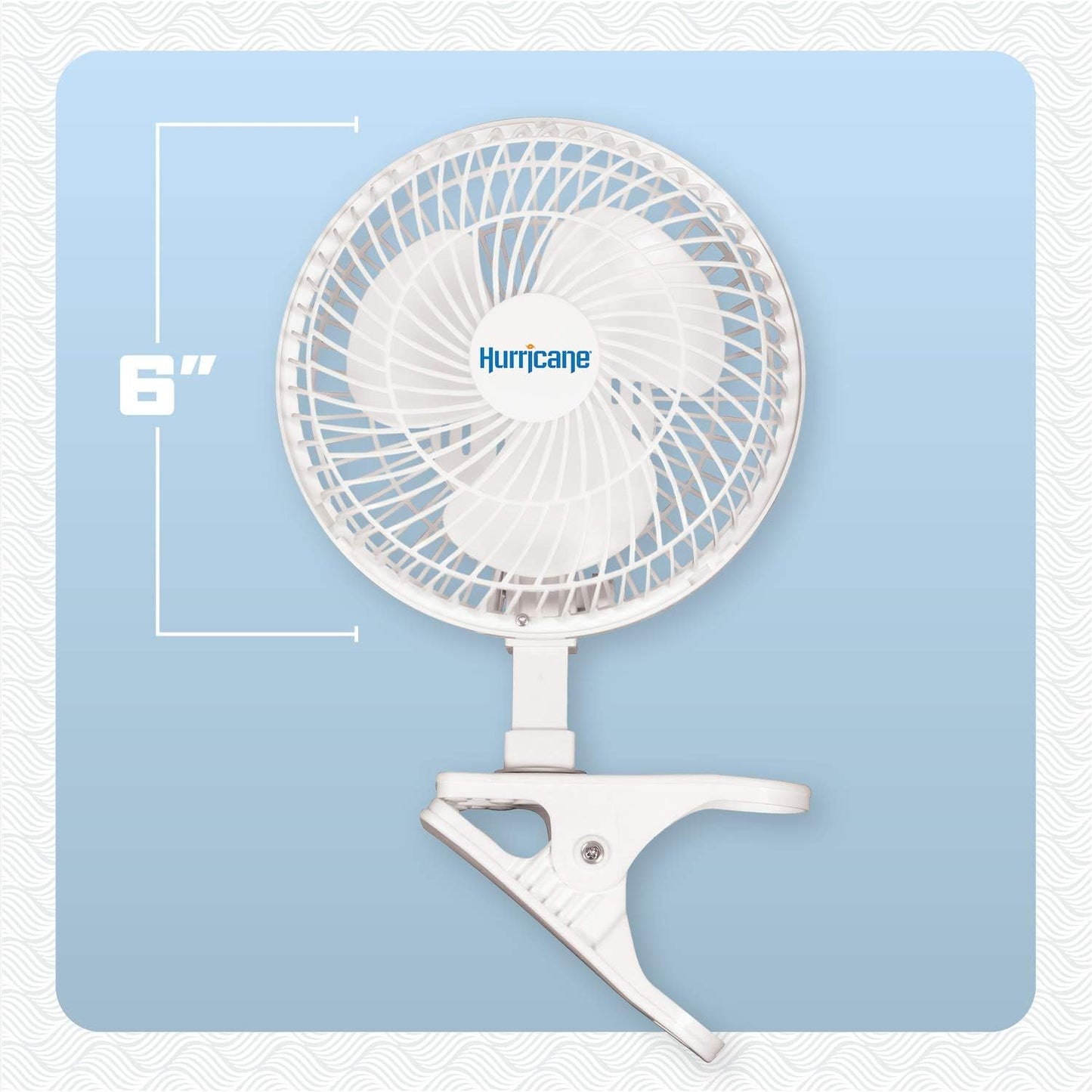 Classic Clip Fan with Tilt, 2 Speeds, White, 6In