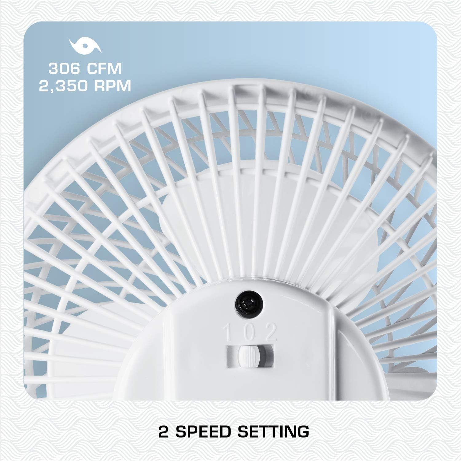 Classic Clip Fan with Tilt, 2 Speeds, White, 6In