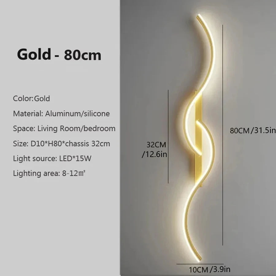 Modern LED Wall Lamp Minimalist Long-Strip Lighting Fixture for Tv Background Lighting in Living Room Bedside Lighting Bedroom