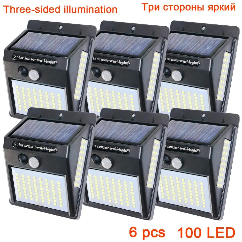 Solar Power Lamp 48 Leds Solar Street Light for Outdoor Garden Wall Yard LED Security Lighting Adustable Lighting Angle 280Lm