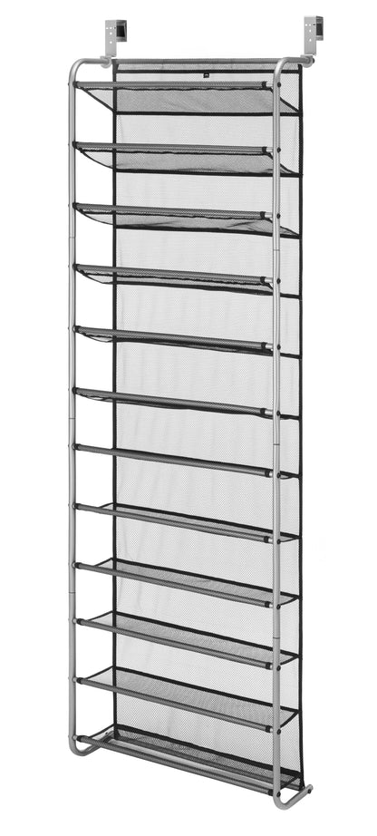 Over-The-Door Shoe Rack, Fits up to 36 Pairs, Space Saving, Mesh Lined, Tear Resistant