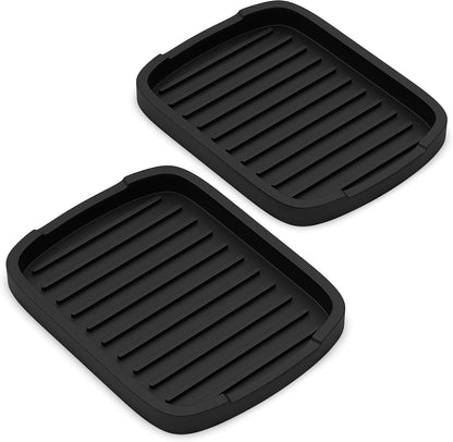 ZAPPOWARE Silicone Sponge Holder -Soap Tray - 5.9" X 4.33" Set -2Pcs (Black)