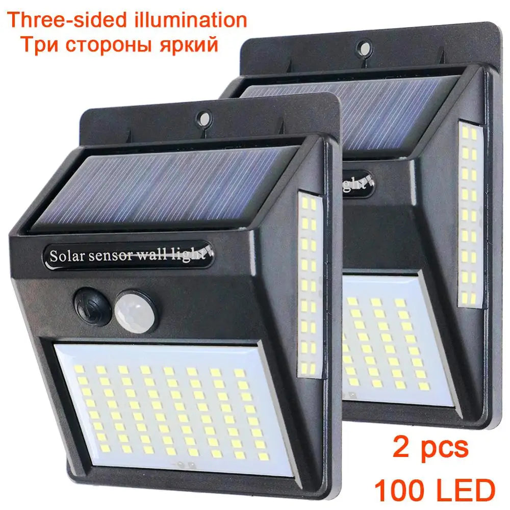 Solar Power Lamp 48 Leds Solar Street Light for Outdoor Garden Wall Yard LED Security Lighting Adustable Lighting Angle 280Lm