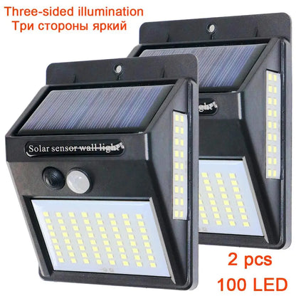 Solar Power Lamp 48 Leds Solar Street Light for Outdoor Garden Wall Yard LED Security Lighting Adustable Lighting Angle 280Lm