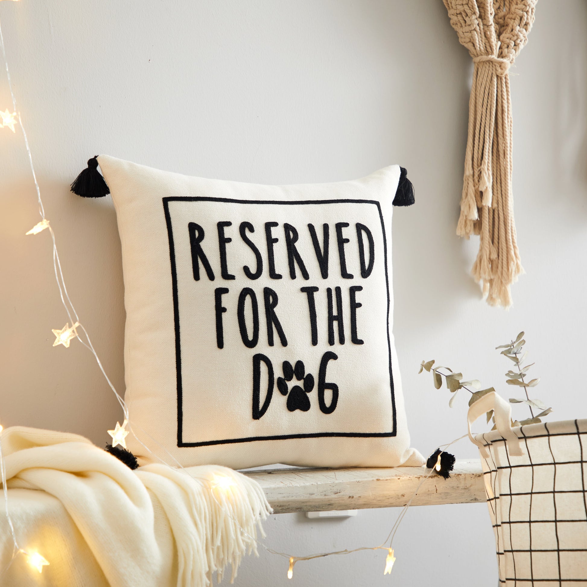 Reserved for the Dog Square Decorative Throw Pillow for Adults, 18 in X 18 In
