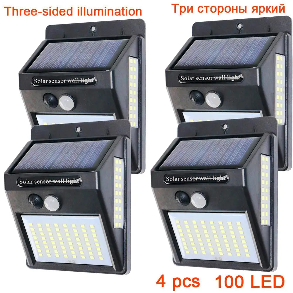 Solar Power Lamp 48 Leds Solar Street Light for Outdoor Garden Wall Yard LED Security Lighting Adustable Lighting Angle 280Lm