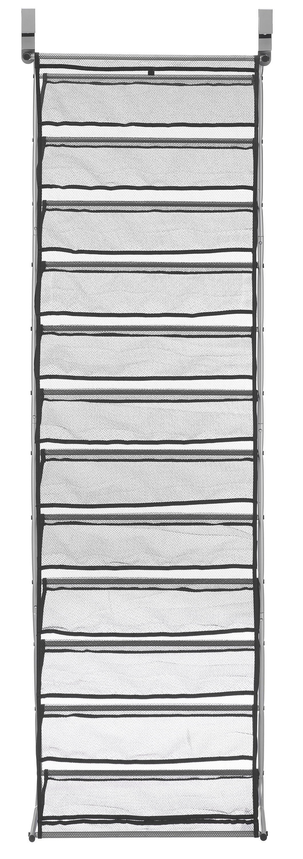Over-The-Door Shoe Rack, Fits up to 36 Pairs, Space Saving, Mesh Lined, Tear Resistant