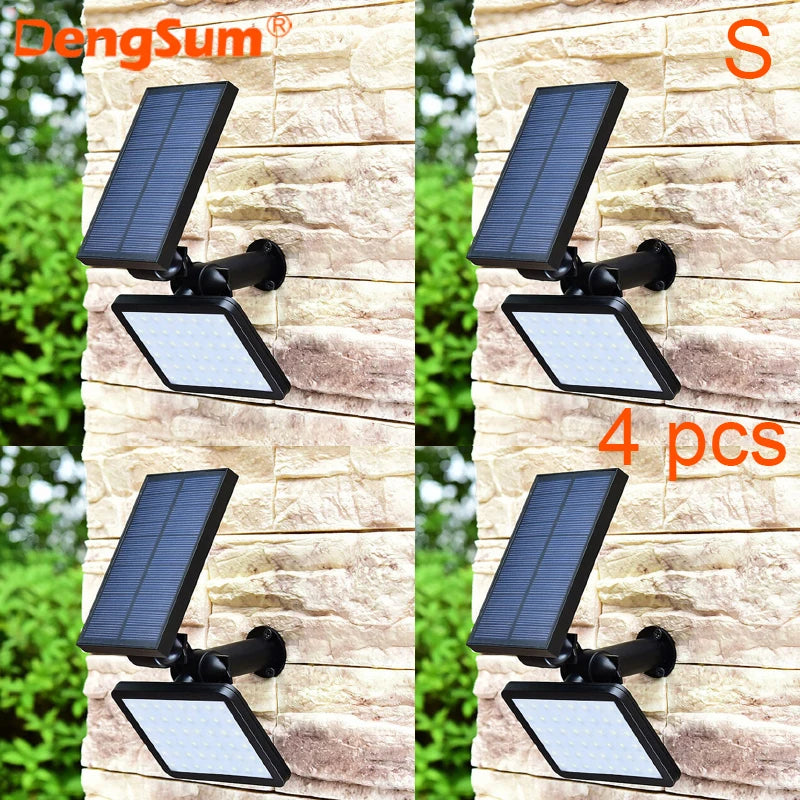 Solar Power Lamp 48 Leds Solar Street Light for Outdoor Garden Wall Yard LED Security Lighting Adustable Lighting Angle 280Lm