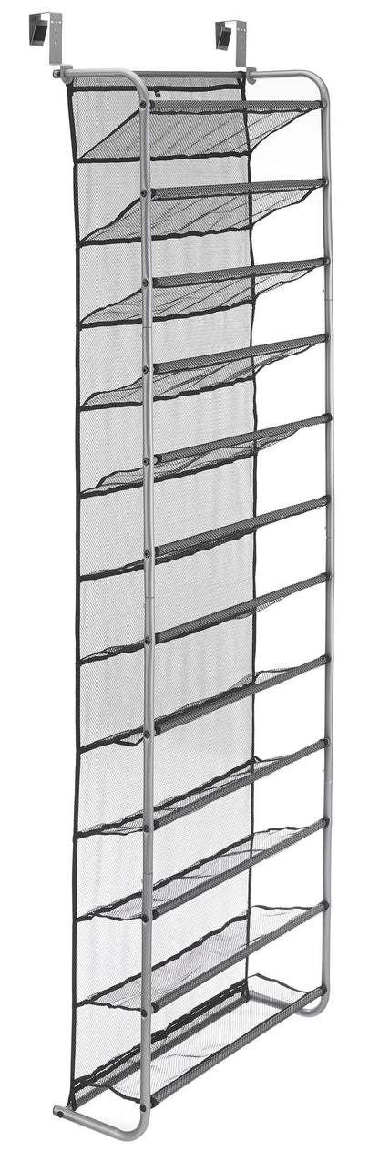 Over-The-Door Shoe Rack, Fits up to 36 Pairs, Space Saving, Mesh Lined, Tear Resistant